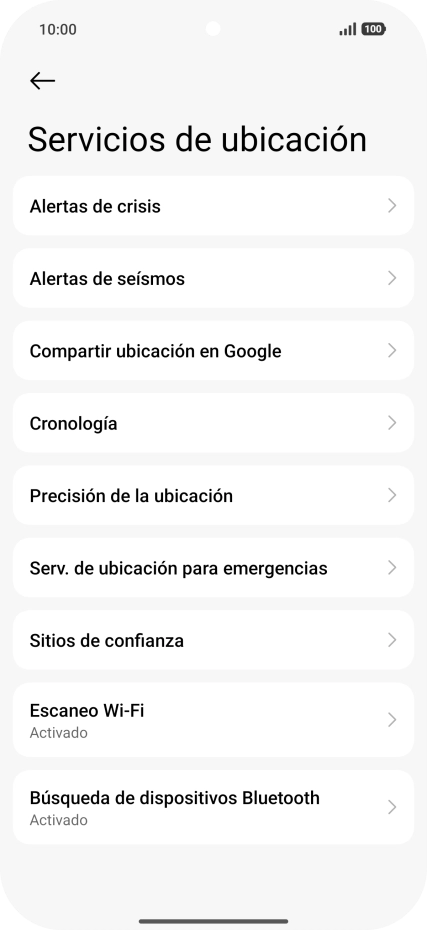 Pulsa Precisión de la ubicación.