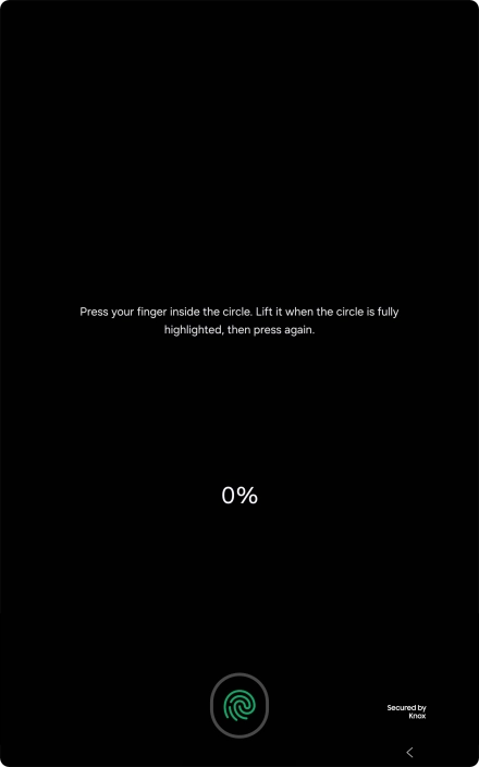 Follow the instructions on the screen to create the lock code using your fingerprint.