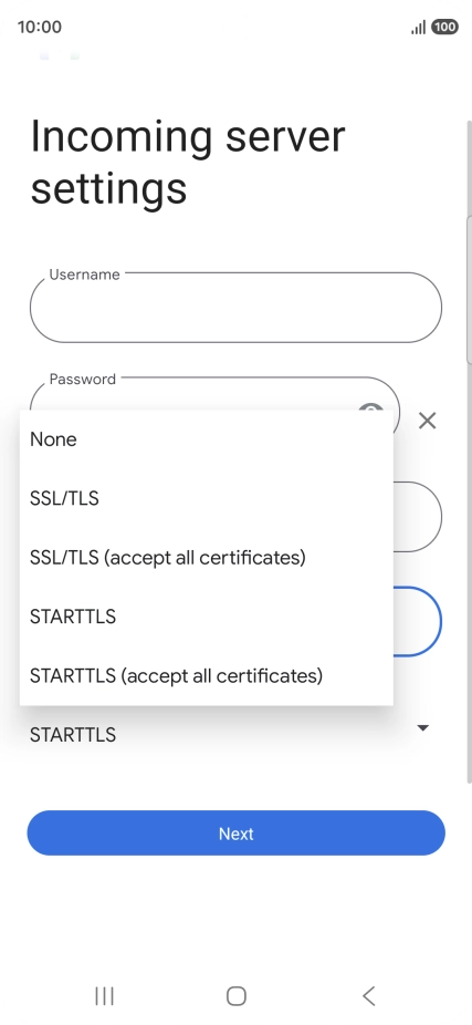 Press SSL/TLS.