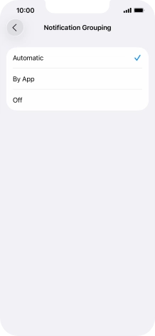 Press the required setting.