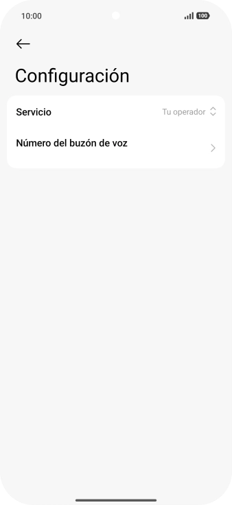 Pulsa Número del buzón de voz.