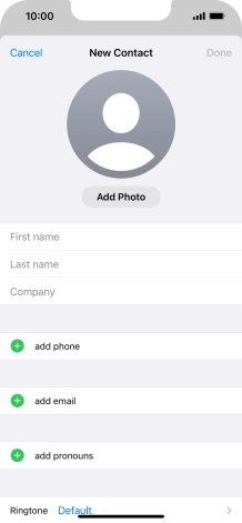 Press First name and key in the first name.