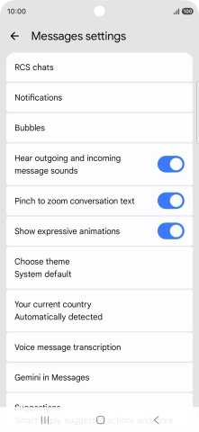 Press Gemini in Messages.