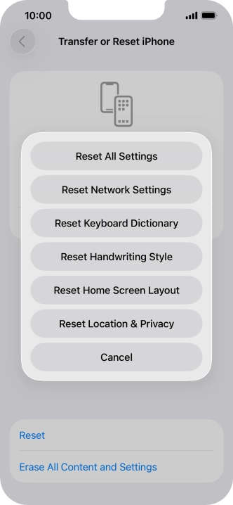 Press Reset All Settings.