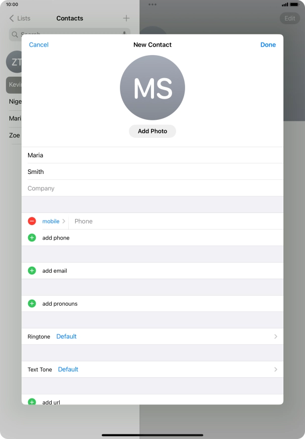 Press Phone and key in the required phone number.