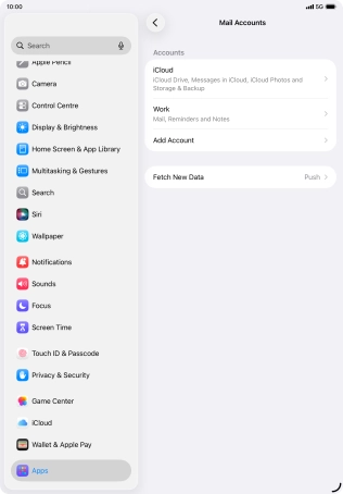 Press the required email account.