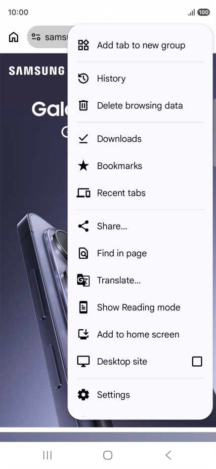 Press Settings.