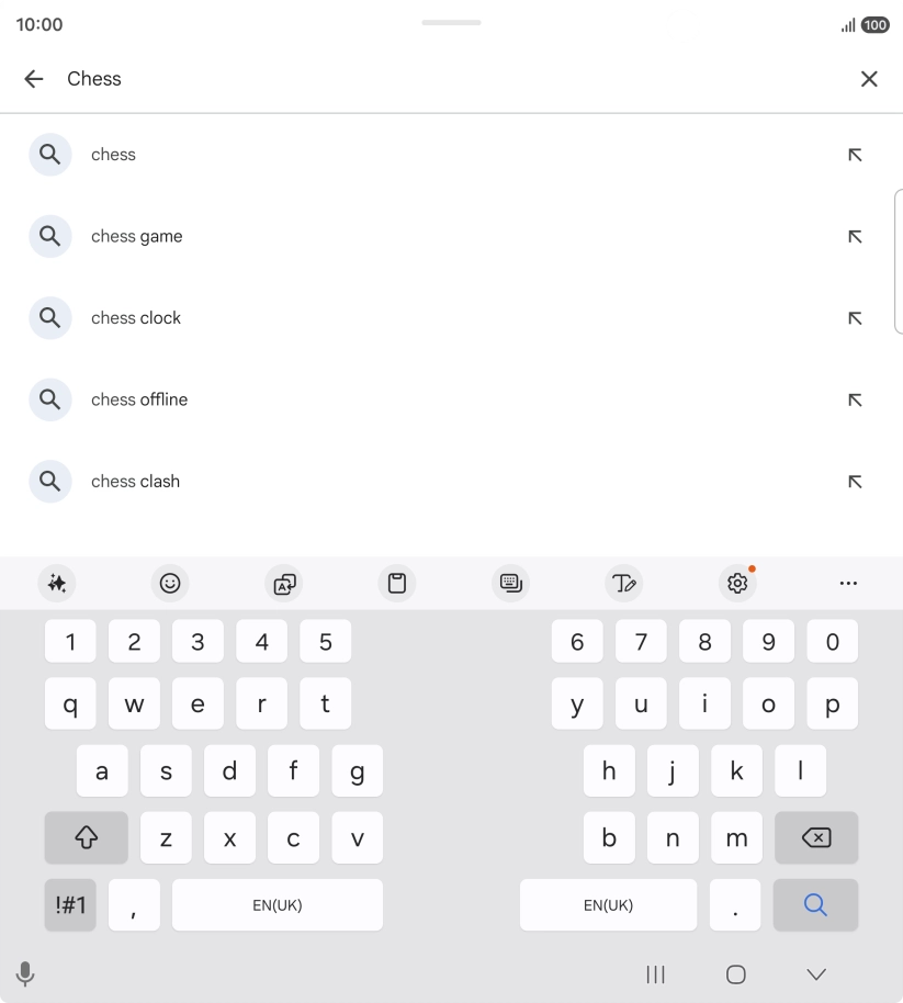 Key in the name or subject of the required app and press the search icon.