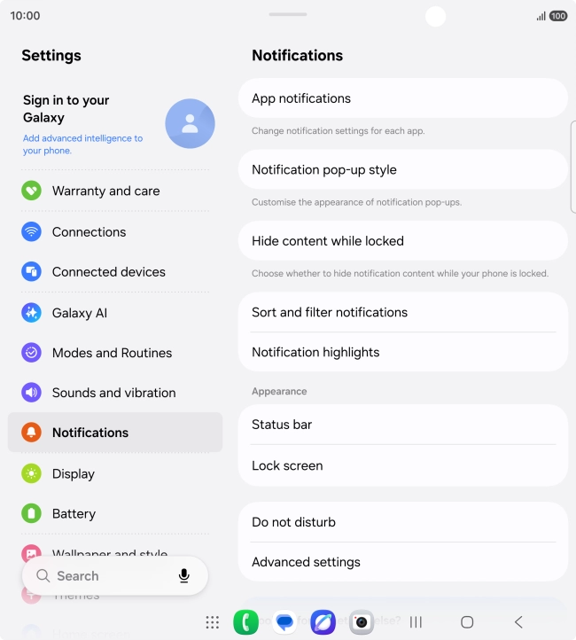 Press App notifications.