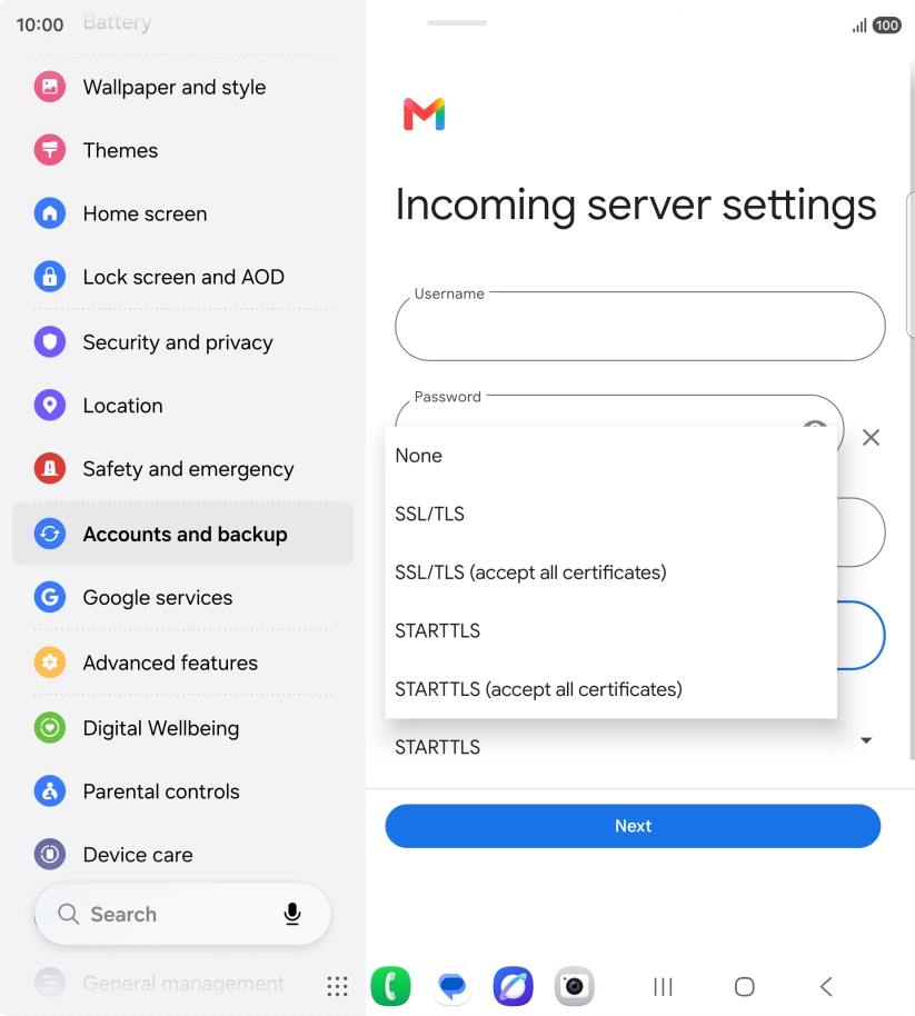 Press SSL/TLS.