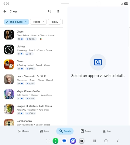 Press the required app.