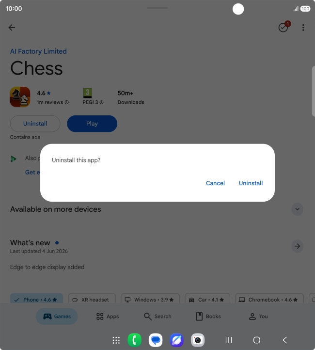 Press Uninstall.