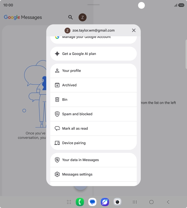 Press Messages settings.