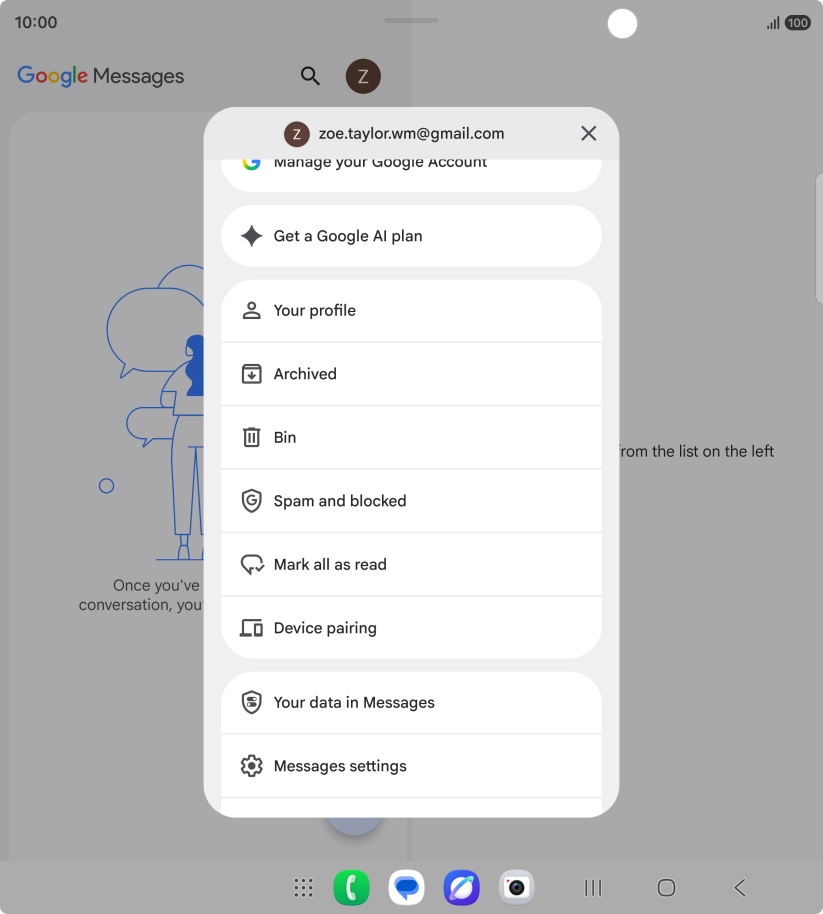 Press Messages settings.