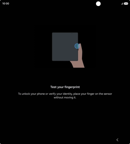 Place your finger on the Side key to test your fingerprint.