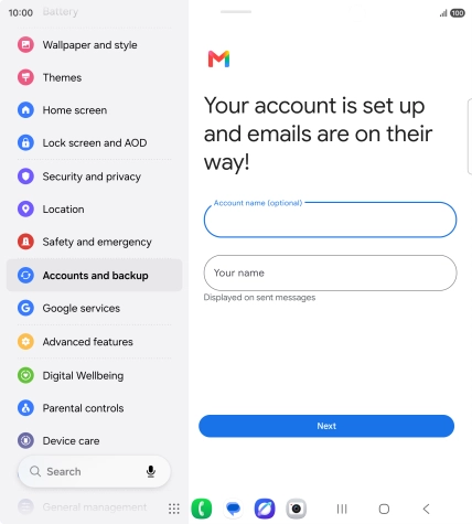 Press Your name and key in the required sender name.