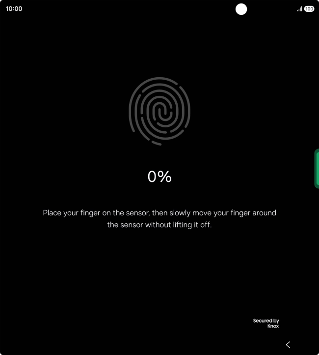Follow the instructions on the screen to create the phone lock code using your fingerprint.