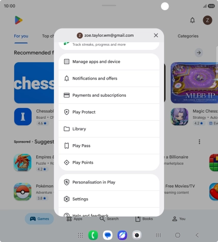Press Manage apps and device.
