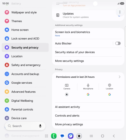 Press More security settings.