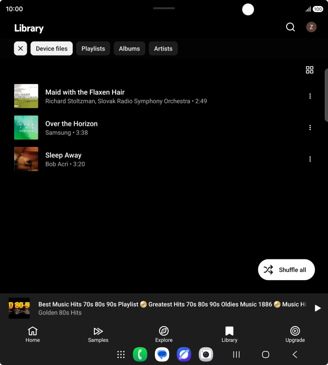 Press the required audio file. Press the required audio file.