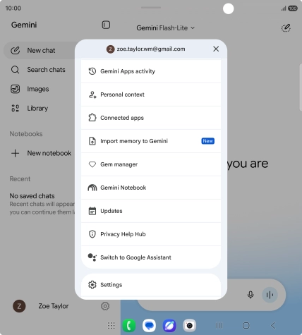 Press Settings.