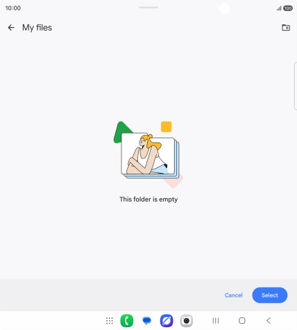 To create a new folder, press the new folder icon and follow the instructions on the screen to create a new folder.