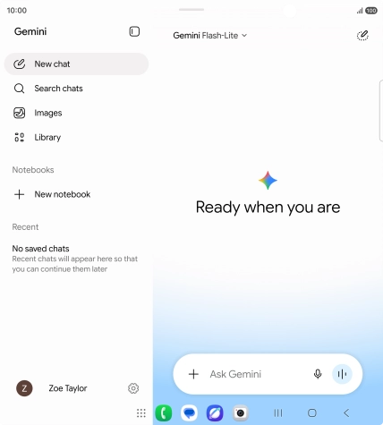 Press the profile icon.