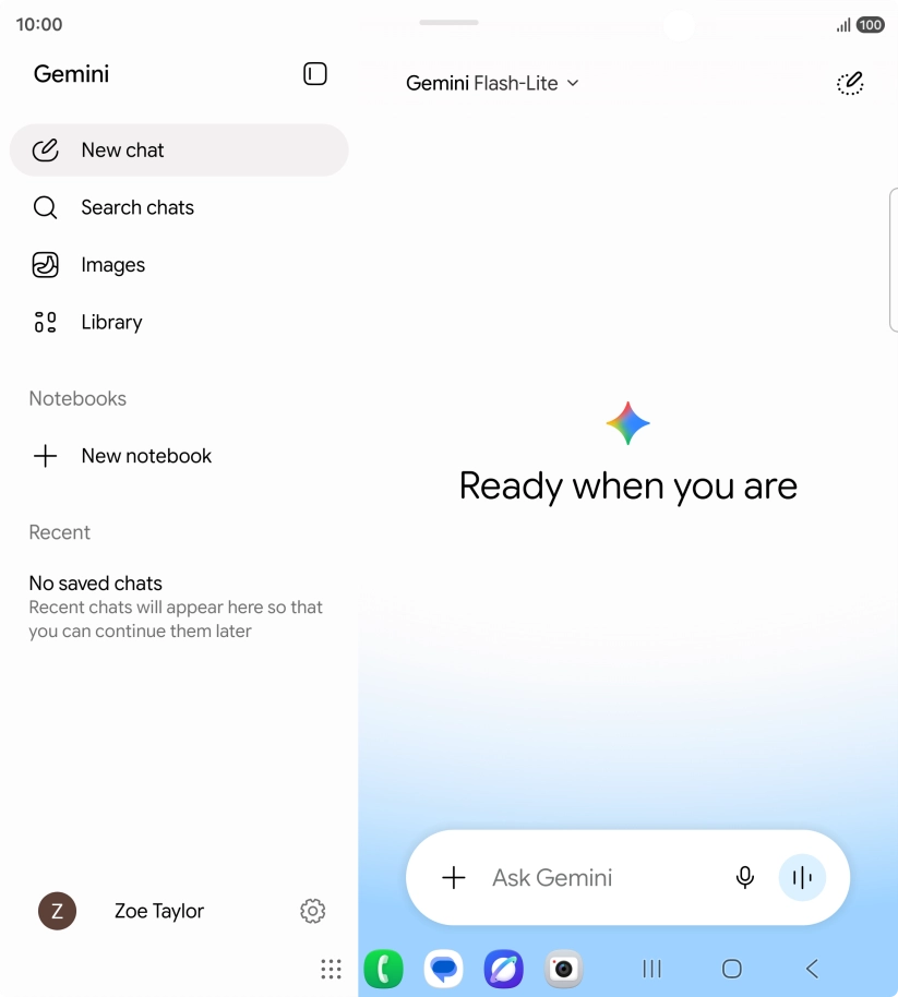 Press the profile icon.
