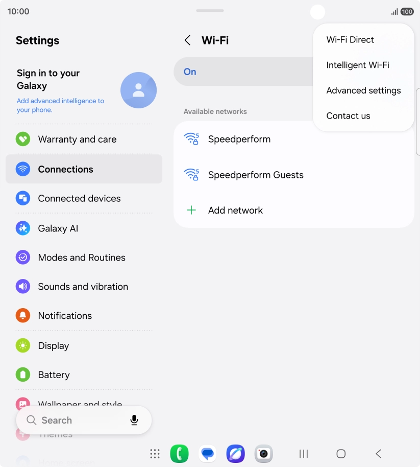 Press Intelligent Wi-Fi. Press Intelligent Wi-Fi.