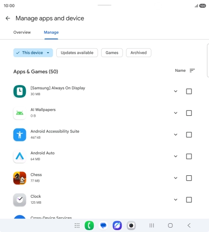 Press the required app.