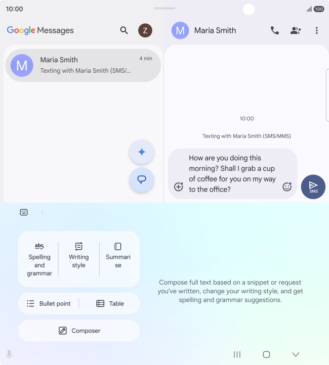 To change the writing style of your text, press Writing style and follow the instructions on the screen to use the function. To change the writing style of your text, press Writing style and follow the instructions on the screen to use the function.