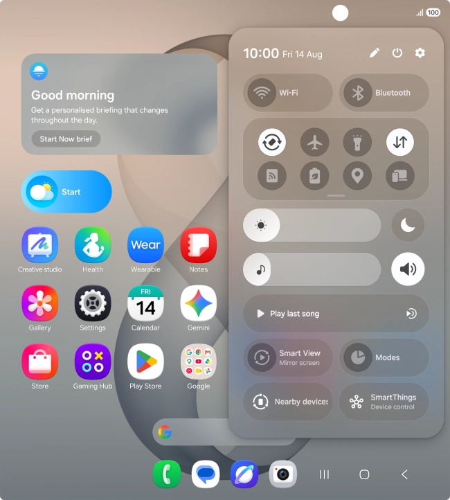 Press the settings icon.