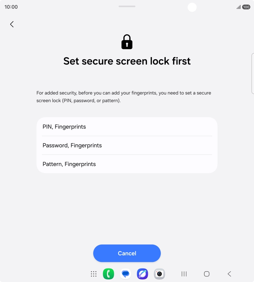 Press the required phone lock code and follow the instructions on the screen to create an additional phone lock code.