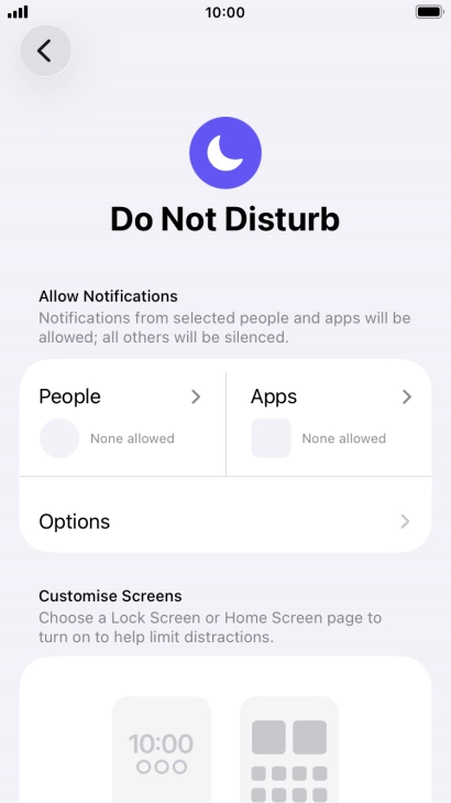 Press People and follow the instructions on the screen to select which contacts you would like to receive calls and notifications from when Do Not Disturb is turned on.