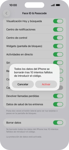 Si activas la función, pulsa Activar.