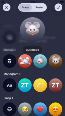 Press the required category and follow the instructions on the screen to select and save the required picture to your Contact Poster.
