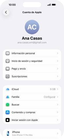 Desliza el dedo hacia arriba desde la parte inferior de la pantalla para terminar y volver a la pantalla de inicio.
