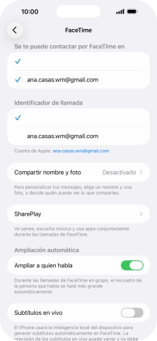 Pulsa el ajuste deseado bajo 