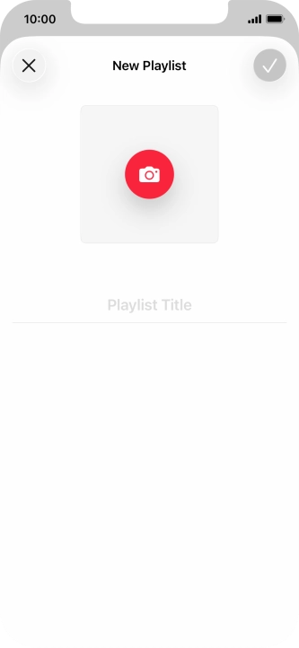 Press the text input field and key in a name for the playlist.