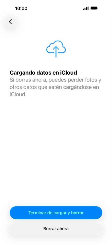 Pulsa Borrar ahora.