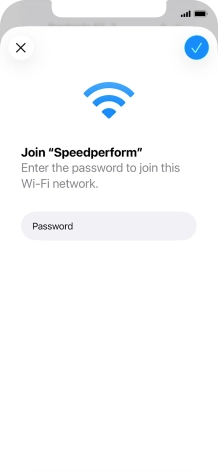 Key in the password for the Wi-Fi network and press the confirm icon. Key in the password for the Wi-Fi network and press the confirm icon.