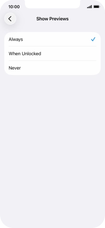 To select notification preview on the lock screen, press Always. To select notification preview on the lock screen, press Always.