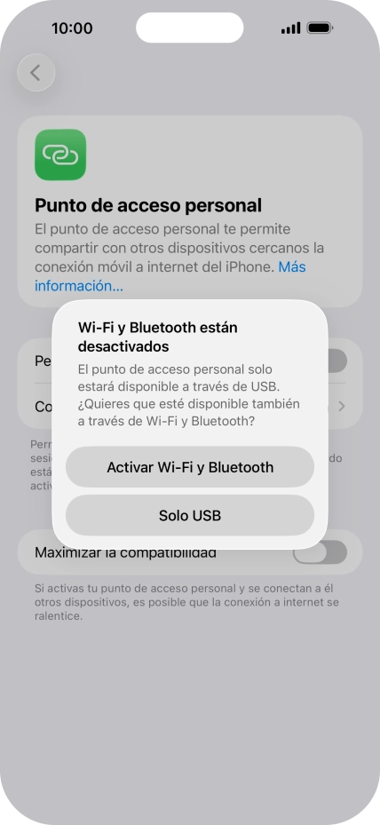Si el wifi está desactivado, pulsa Activar Wi-Fi y Bluetooth.