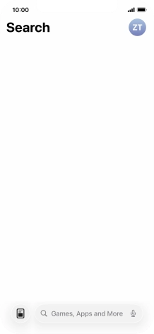 Press the search field and key in the name or subject of the required app.