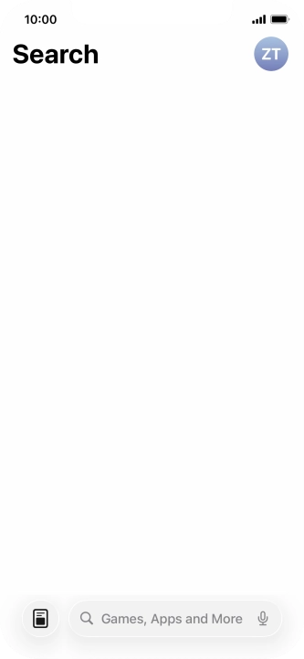 Press the search field and key in the name or subject of the required app.