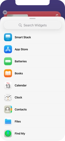 Press the required widget.