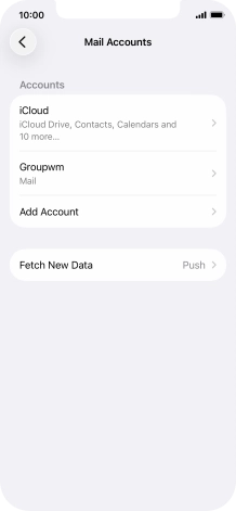Press the name of the email account you've just set up.
