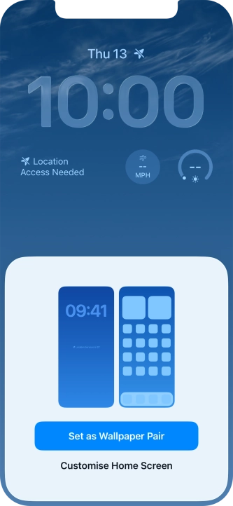 To use the same colour theme on the home screen, press Set as Wallpaper Pair.