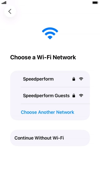 Press the required Wi-Fi network.