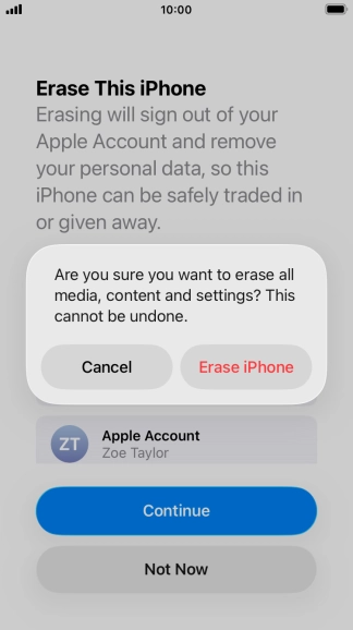 Press Erase iPhone.